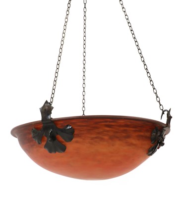 Lot 262 - An Art Deco glass plafonnier