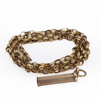 Lot 1401 - A gold belcher link chain
