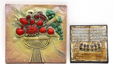 Lot 397 - A Gustavsberg glazed wall plaque