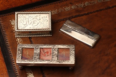Lot 83 - A group of three silver stamp boxes