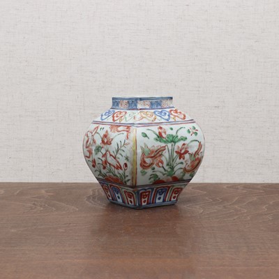 Lot 45 - A Chinese wucai jar