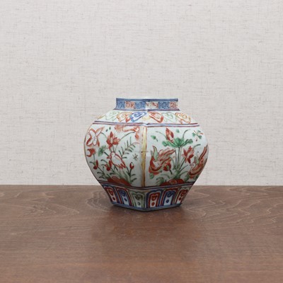 Lot 45 - A Chinese wucai jar