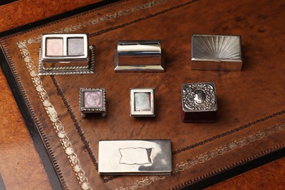 Lot 86 - A group of silver stamp boxes