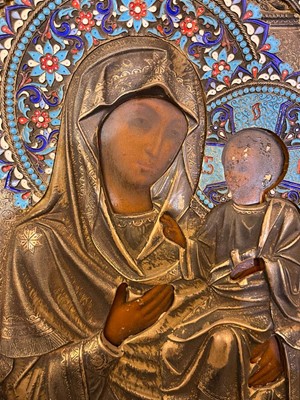 Lot 587 - An icon of the Mother of God