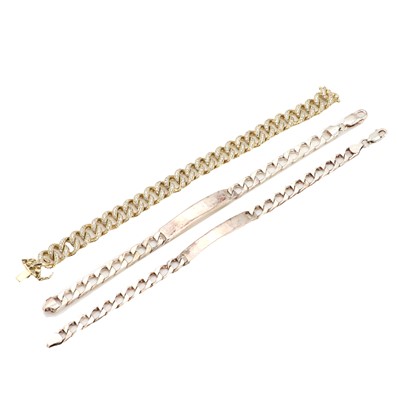 Lot 1324 - A silver gilt bracelet set with cubic zirconias