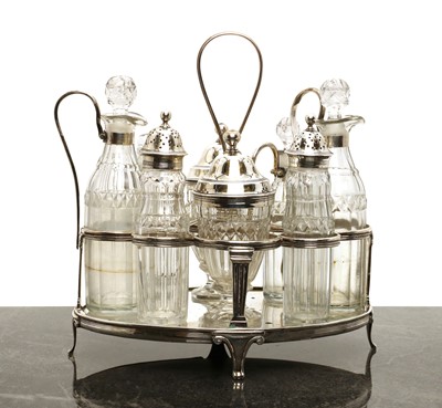 Lot 44 - A George III silver cruet set
