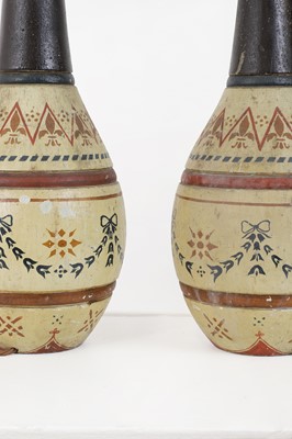 Lot 319 - A pair of painted table lamps