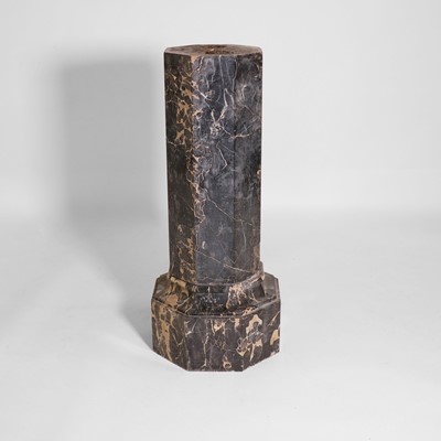 Lot 78 - A Marmo Portoro marble octagonal pedestal column