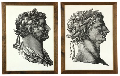 Lot 501 - A pair of printed textiles of Roman emperors