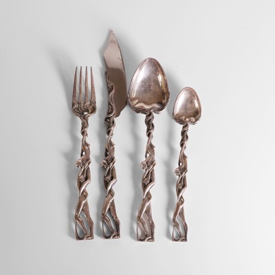 Lot 114 - A set of silver Art Nouveau-style cutlery