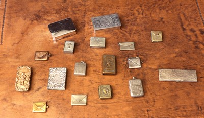 Lot 93 - A group of silver-plated stamp boxes