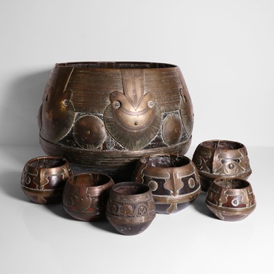 Lot 133 - A group of seven rice measures or Kunke