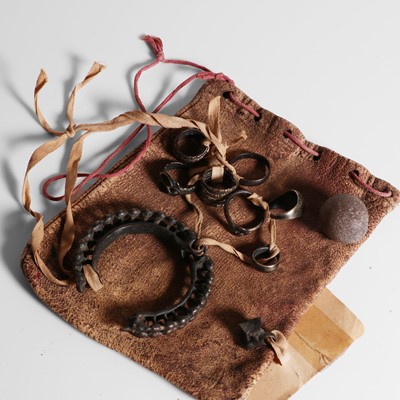 Lot 61 - A group of objects found inside a Ganges crocodile