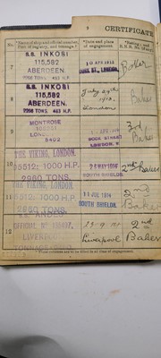 Lot 299 - A 'Continuous Certificate of Discharge' for Charles Green