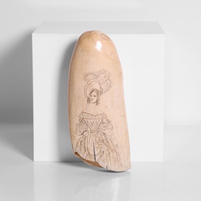 Lot 13 - A scrimshaw-decorated sperm whale's tooth