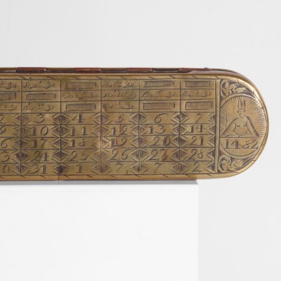 Lot 54 - A brass and copper tobacco box