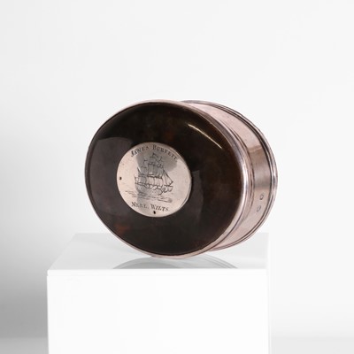 Lot 45 - A sea captain's tortoiseshell and silver snuffbox