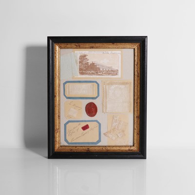 Lot 297 - A framed collection of items relating to the 1851 Crystal Palace opening