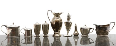 Lot 23 - A group of silver cruet items