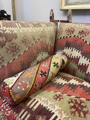 Lot 7 - A kilim-upholstered Knole sofa by George Smith