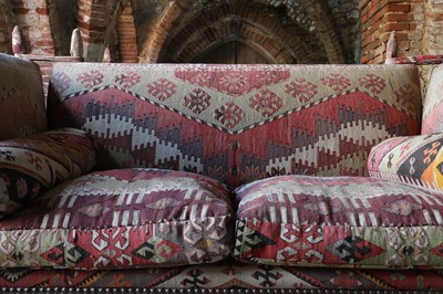 Lot 7 - A kilim-upholstered Knole sofa by George Smith