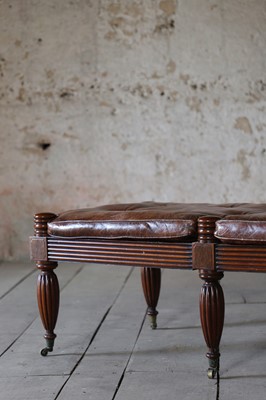 Lot 6 - A Regency-style mahogany and leather stool