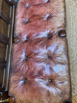 Lot 6 - A Regency-style mahogany and leather stool