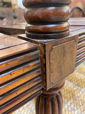 Lot 6 - A Regency-style mahogany and leather stool