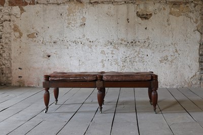 Lot 6 - A Regency-style mahogany and leather stool