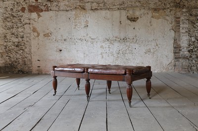 Lot 6 - A Regency-style mahogany and leather stool