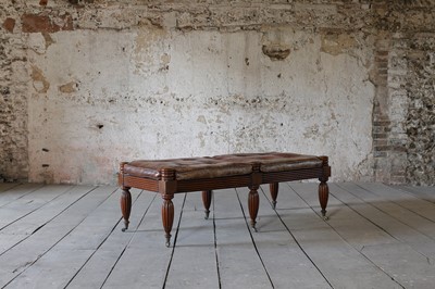 Lot 6 - A Regency-style mahogany and leather stool