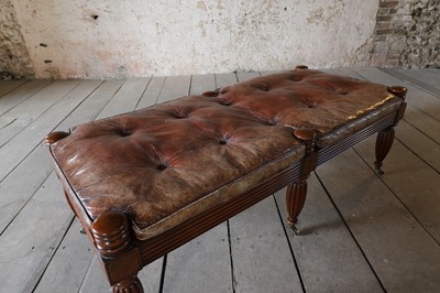 Lot 6 - A Regency-style mahogany and leather stool