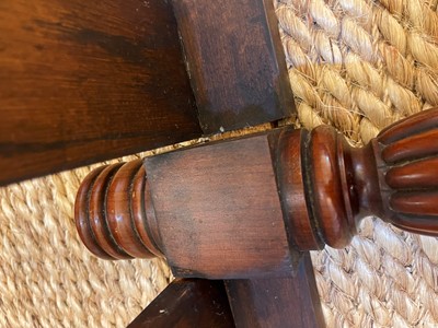 Lot 6 - A Regency-style mahogany and leather stool