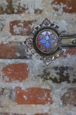 Lot 26 - A gilt-brass and enamel altar crucifix in the manner of A W N Pugin