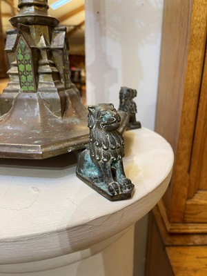 Lot 26 - A gilt-brass and enamel altar crucifix in the manner of A W N Pugin
