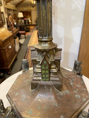 Lot 26 - A gilt-brass and enamel altar crucifix in the manner of A W N Pugin