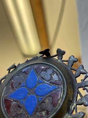 Lot 26 - A gilt-brass and enamel altar crucifix in the manner of A W N Pugin