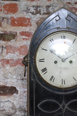 Lot 3 - A Regency ebonised table clock