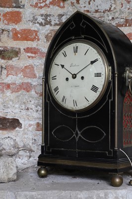 Lot 3 - A Regency ebonised table clock