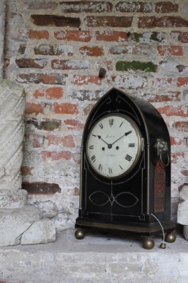 Lot 3 - A Regency ebonised table clock