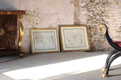 Lot 9 - A near pair of engravings of classical sculpture