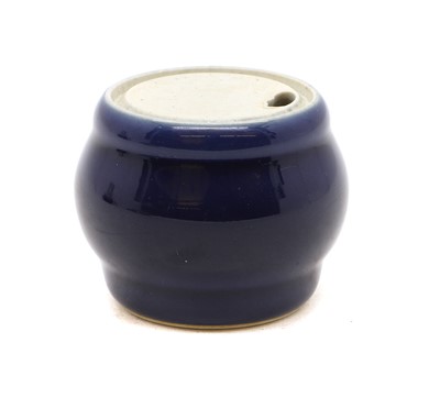 Lot 141 - A Chinese blue-glazed water pot