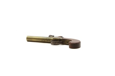 Lot 85 - A brass box lock pistol