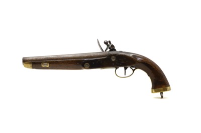 Lot 84 - A 13 bore Belgian 'sea service' flintlock pistol