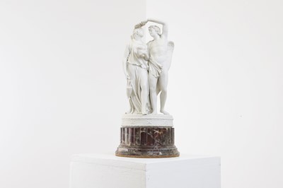 Lot 235 - A Parian ware porcelain figure group