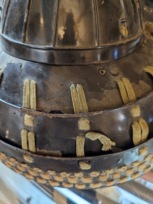 Lot 115 - A Japanese suji bachi kabuto (ridged helmet)