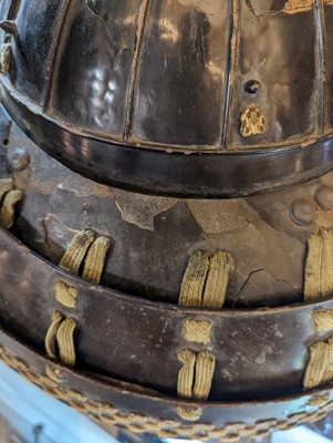 Lot 115 - A Japanese suji bachi kabuto (ridged helmet)