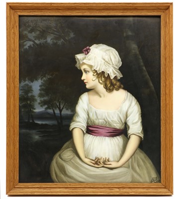 Lot 75A - A Berlin KPM painted porcelain panel