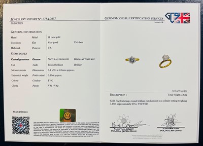 Lot 127 - An 18ct gold single stone diamond ring