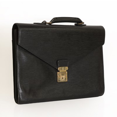 Lot 1533 - A Louis Vuitton black epi leather briefcase